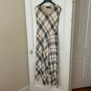 Theory cream and black plaid dress, size 6